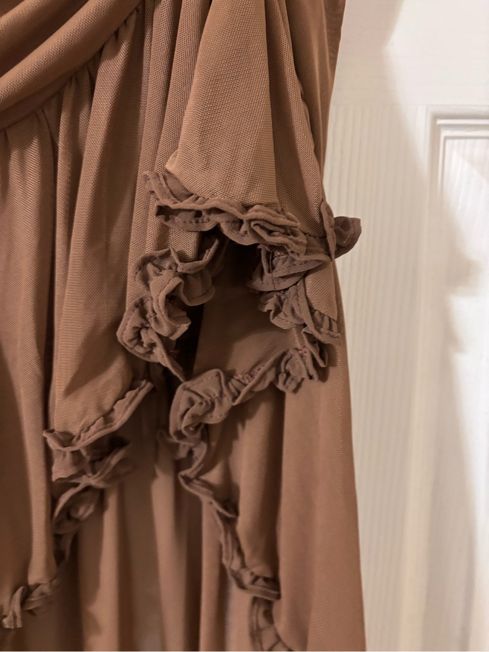 NWT💕🌷12th Tribe Brown High-Low Ruffled Skirt - Picture 3 of 6